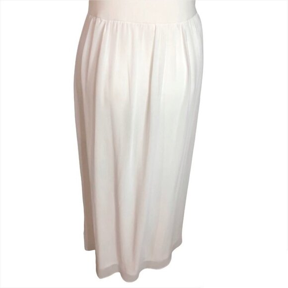 Laura Plus Off White Chiffon Ruffle Gown Size 14 Bridal Black Tie Formal - Picture 5 of 8